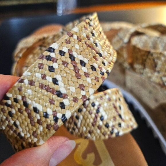 R2 Womens Neutral Boho Bandi Chunky Wedge Platform Sandal Natural Rafia Size 9.5 - Picture 6 of 7